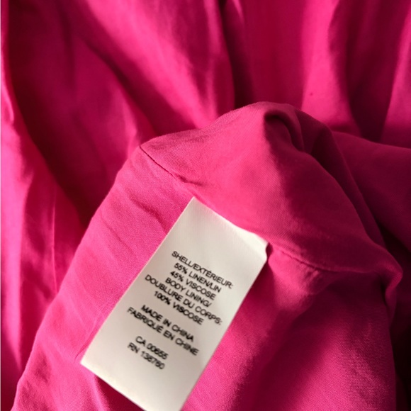 Linen blend pink midi dress - Picture 4 of 7